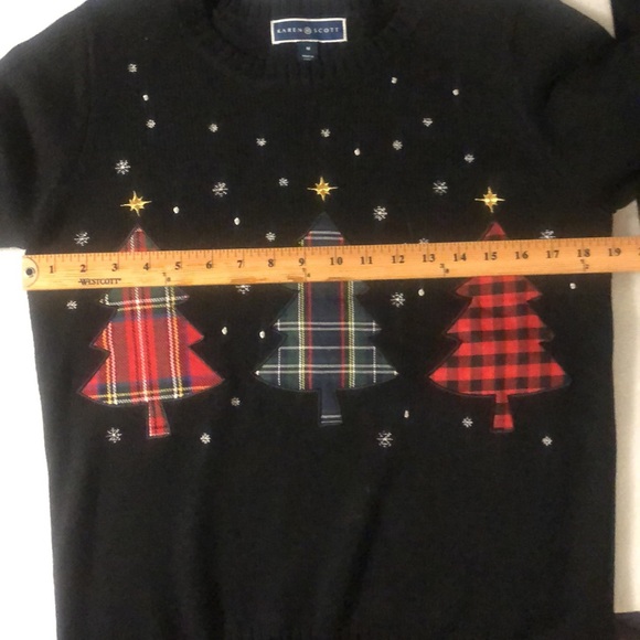 NWT Karen Scott long sleeve Christmas trees sweater-M - Picture 10 of 12